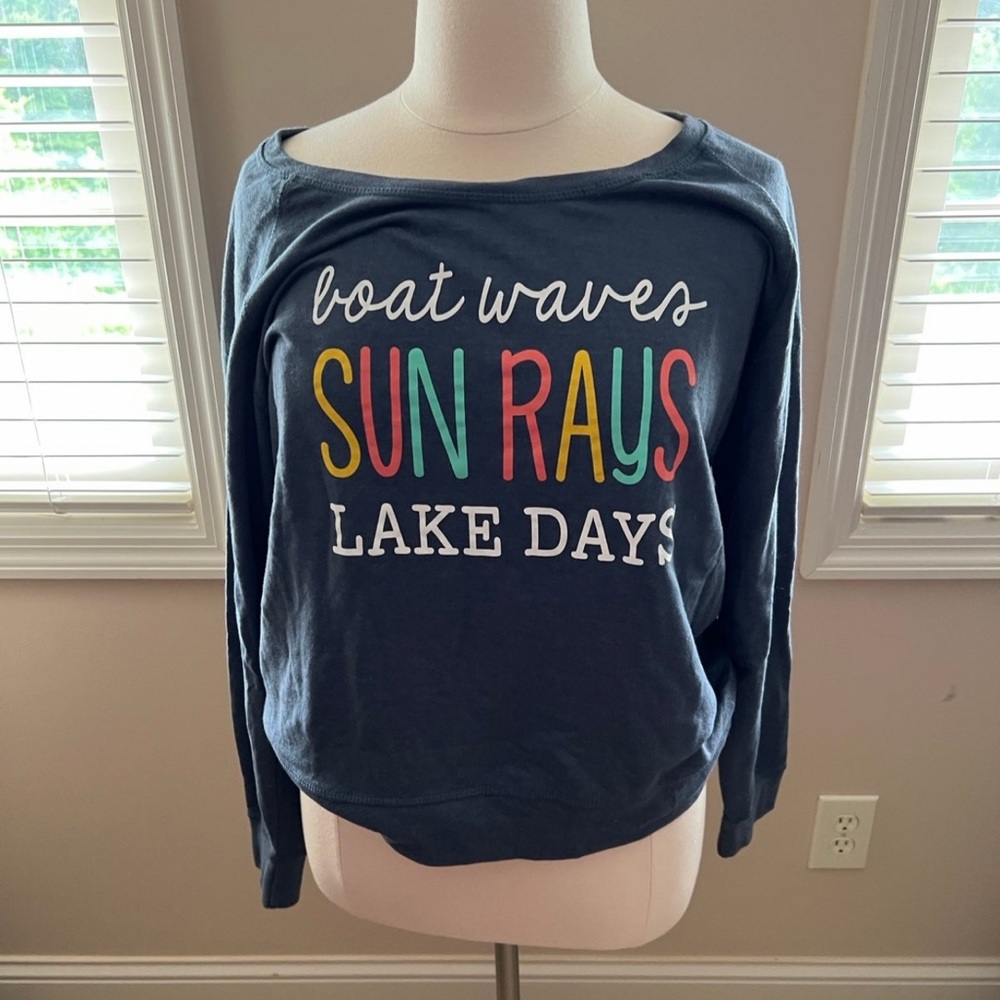 Blue Long Sleeve Sweatshirt-Lake Days
